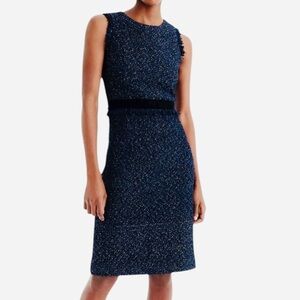 J.Crew Navy Sparkly Midnight Tweed Dress Size 4 New with Tags
